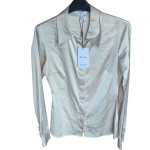 Reiss Cream Satin Women's Top